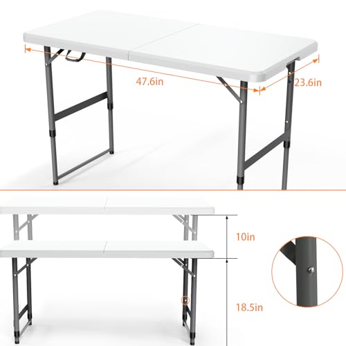 6FT Folding Table with Carrying Handle Portable Plastic Z365217