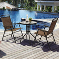 3PCS Bistro Set with Folding Chairs Table W72759