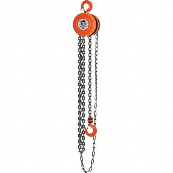 1 Ton Capacity Hand Chain Hoist, 10ft. Lift E89884