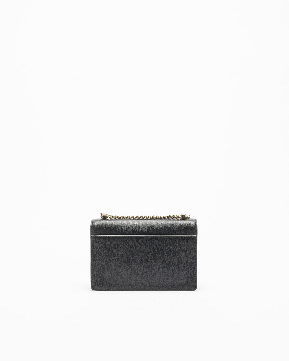 Leather Flap Shoulder Bag Black/Gold D446634