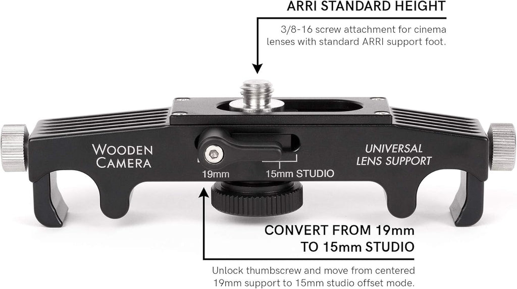 Universal Lens Support with Rolling Y-Bracket and Height Extension Posts L956