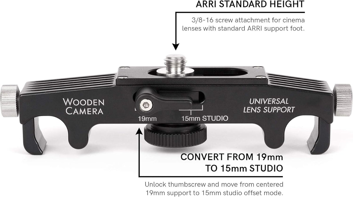 Universal Lens Support with Rolling Y-Bracket and Height Extension Posts L956