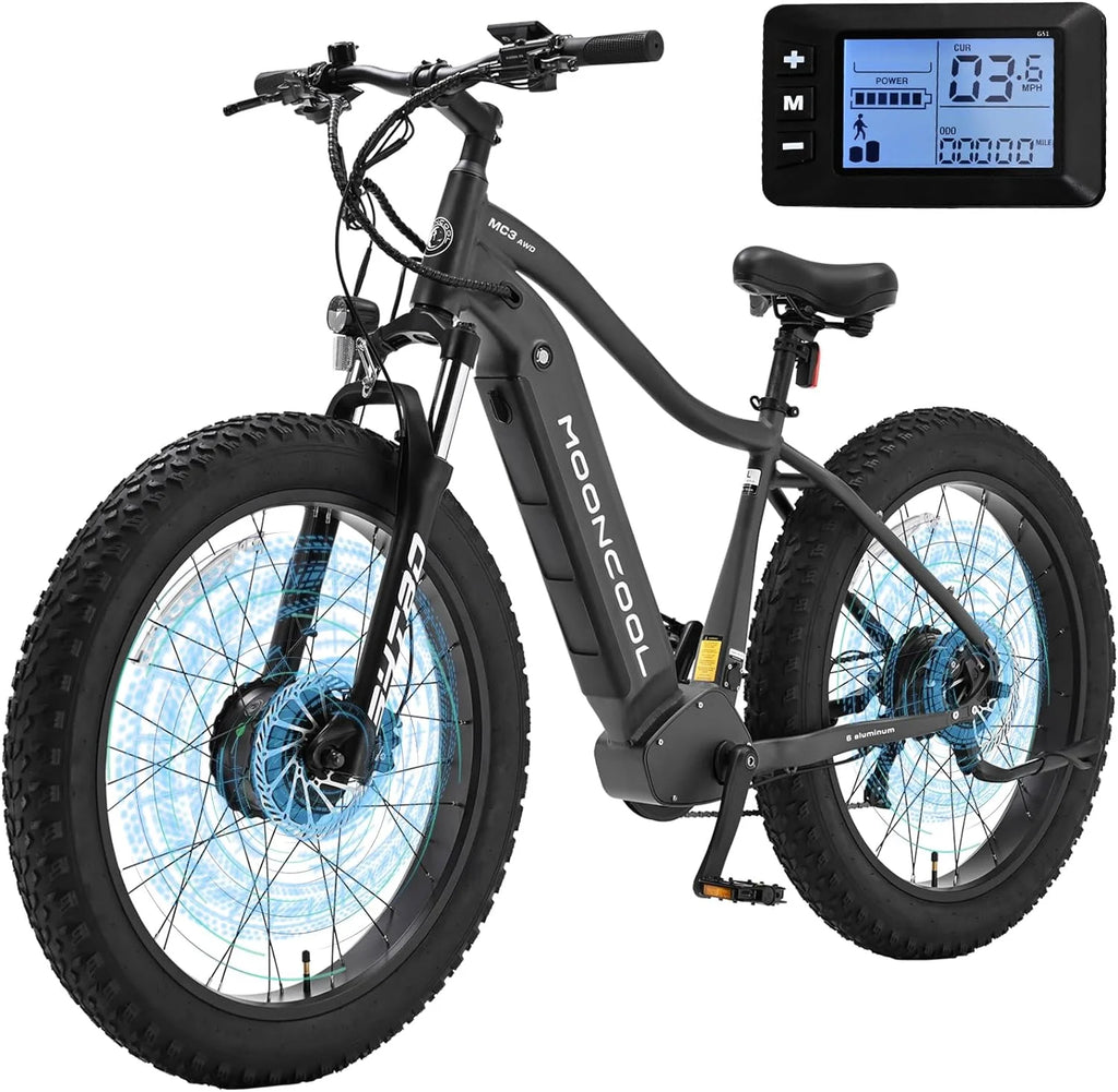 48V 1000W Dual Motors 26 x 4 Fat Tire 7-Speed Electric Mountain Bike N62533