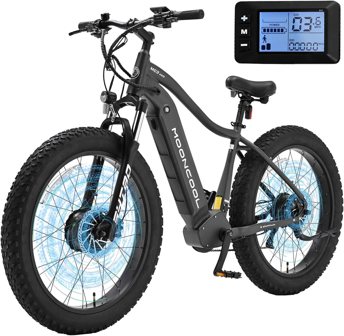 48V 1000W Dual Motors 26 x 4 Fat Tire 7-Speed Electric Mountain Bike N62533