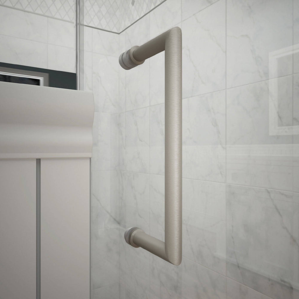 Frameless Hinged Brushed Nickel Shower Door K89668