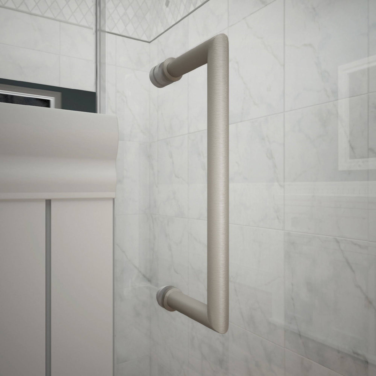 Frameless Hinged Brushed Nickel Shower Door K89668
