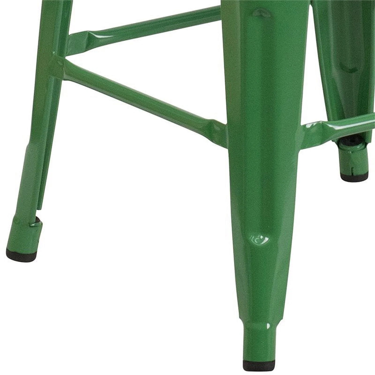 Green Wood Grain Metal Bar Stool Set of 2 C897752