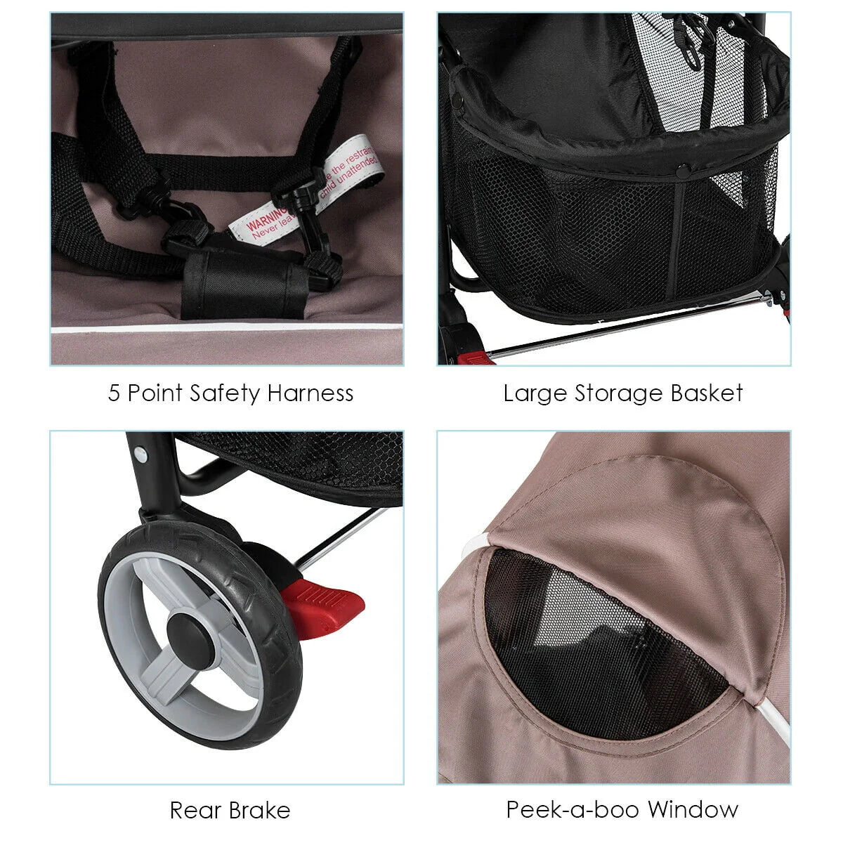 Foldable Lightweight Baby Stroller Pushchair S58379
