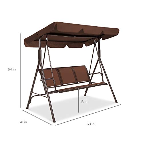 2-Seater Outdoor Adjustable Canopy Swing Glider E237