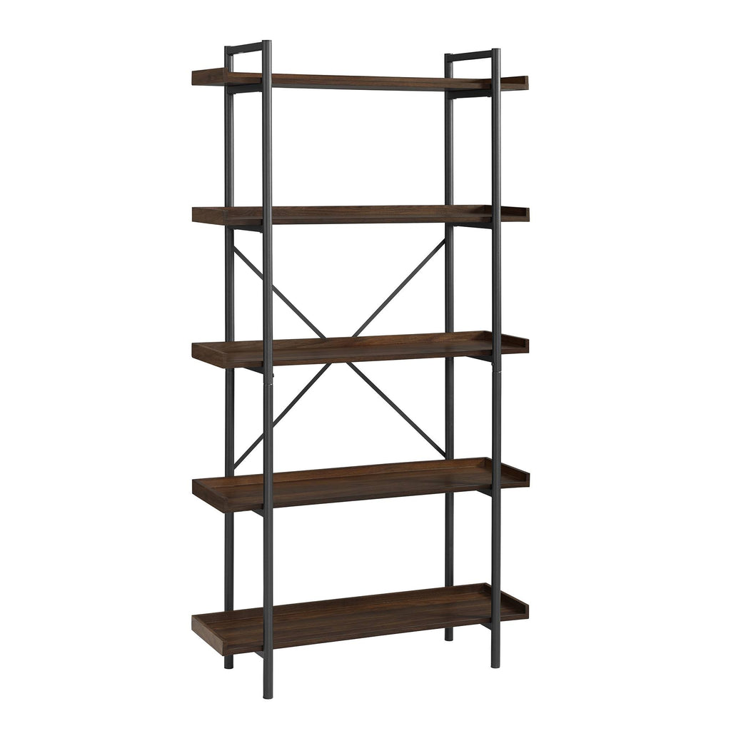 5 Tray Shelf Dark Walnut Bookshelf T7390