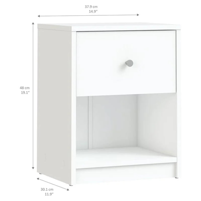 White 2 Piece Wood Dresser and Nightstand Set O997