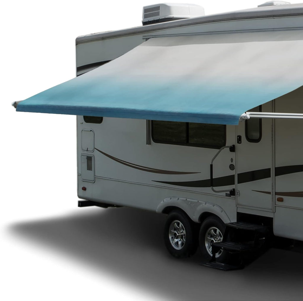 Ocean Blue Fade 8' Length RV Awning Fabric Replacement M696