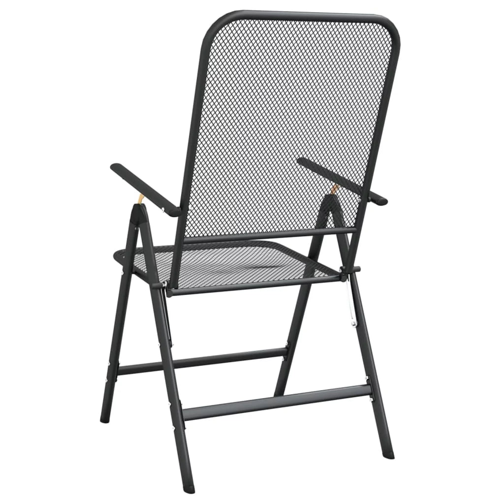Folding Patio Chairs 2 pcs Metal Mesh Anthracite B3213