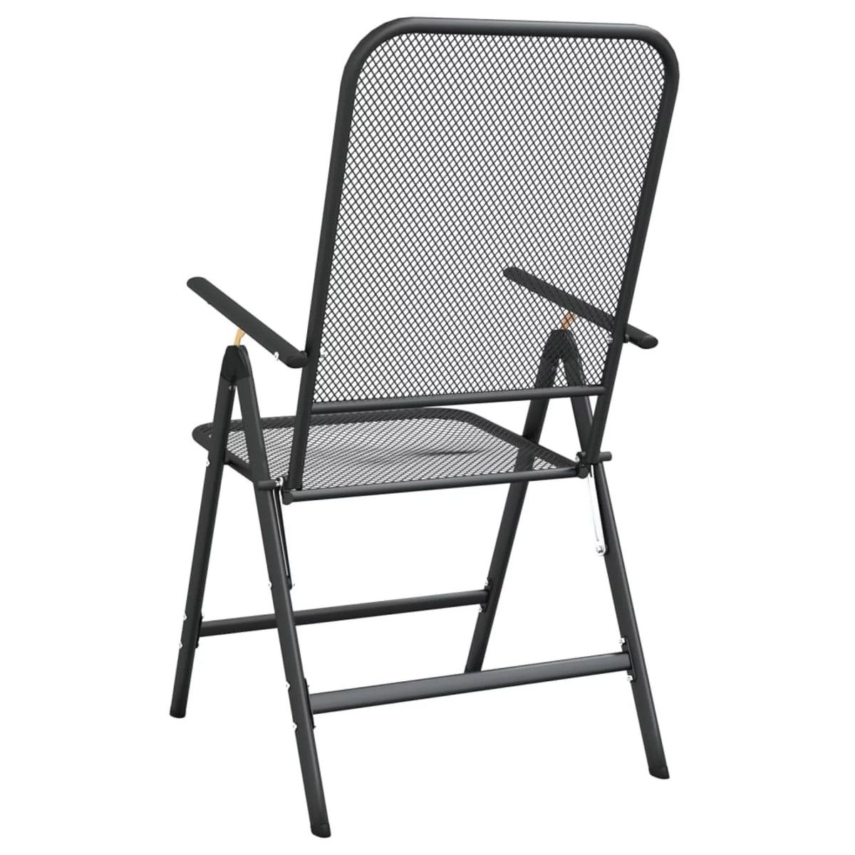 Folding Patio Chairs 2 pcs Metal Mesh Anthracite B3213