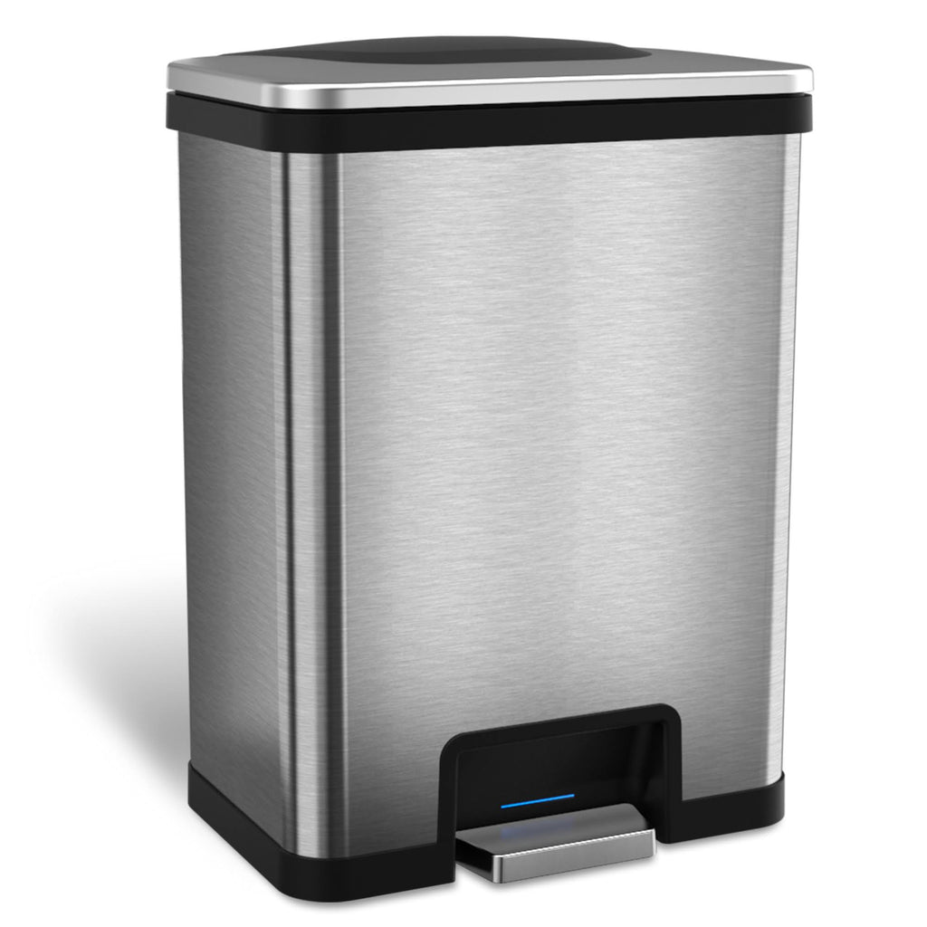 13 Gallon Stainless Steel Automatic Step Trash Can E203