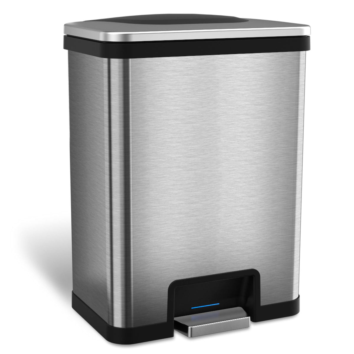 13 Gallon Stainless Steel Automatic Step Trash Can E203
