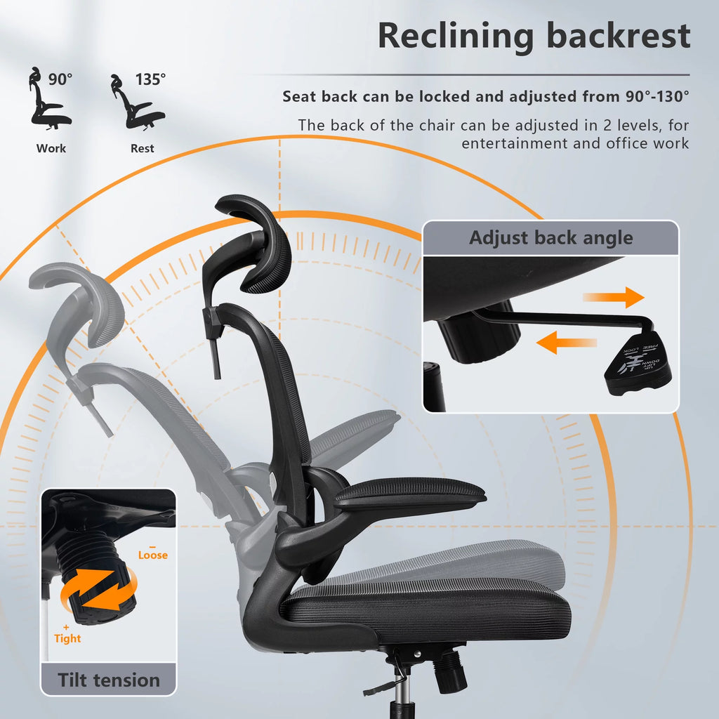 Black High Back Mesh Ergonomic Office Chair P681