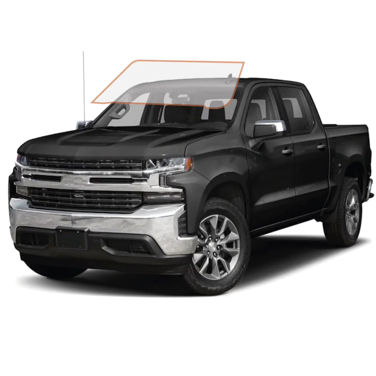 Precut Ceramic Window Tint Film for 2019-2021 Chevrolet Silverado 1500 Crew Cab Front Windshield 75% P9635