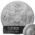 31 1/4x22OD x 2 1/4x22P Hand-Painted Platinum Ceiling Medallion L9985