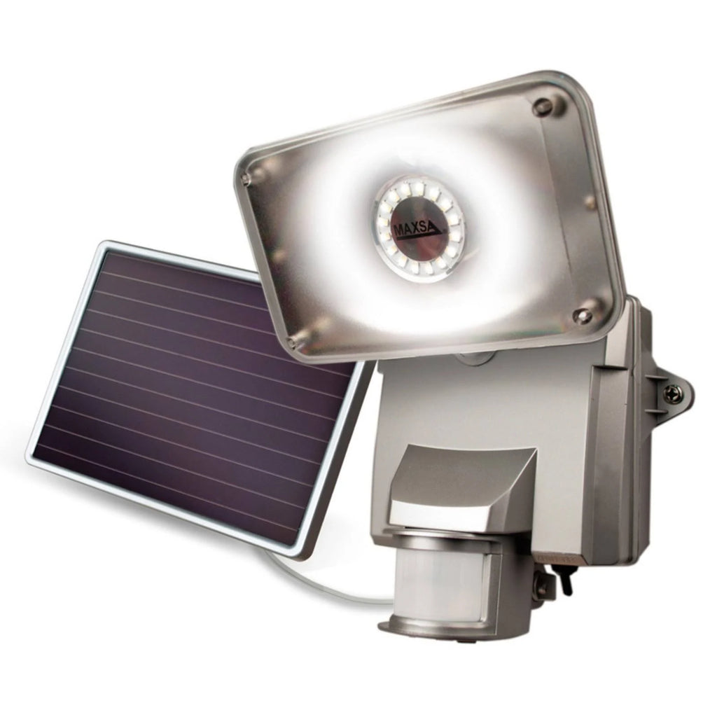 Silver Motion-Activated Solar LED Security Floodlight O42889