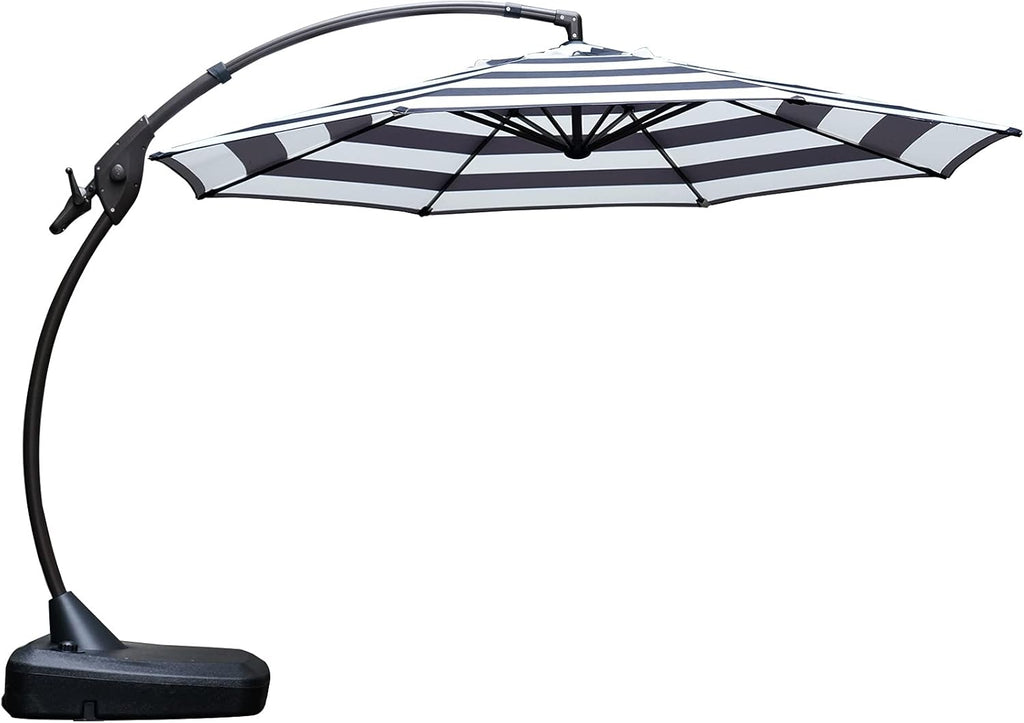 11 FT Curvy Aluminum Offset Umbrella with Base W50004