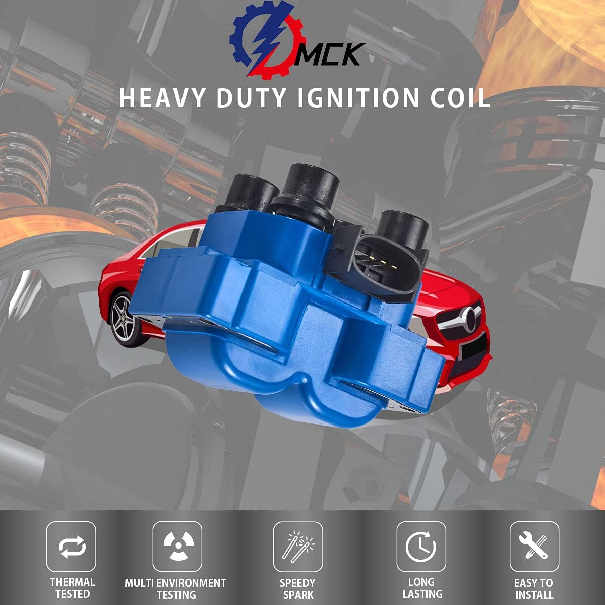2 pcs Ignition Coil Pack Tune Up Kit with 8 Platinum Spark Plug & Wire Set R4653