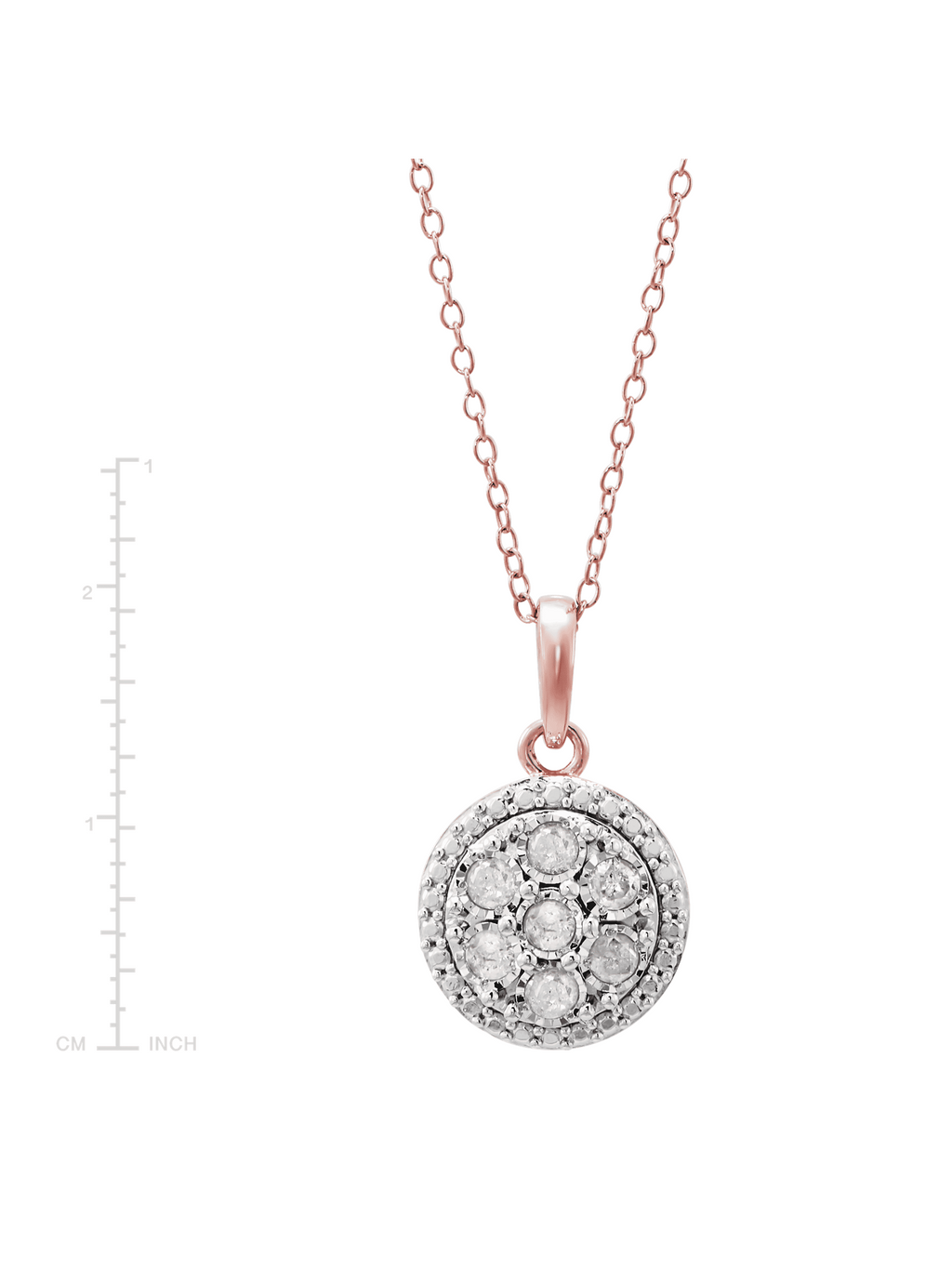 14kt Rose Gold-Plated Sterling Silver Diamond Pendant & Earring Set T181