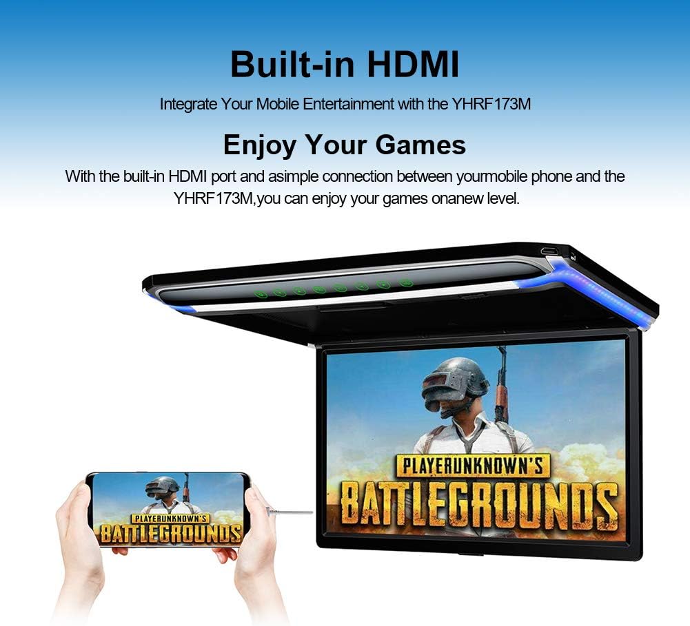 17.3 Car Overhead Flip Down Monitor with HDMI IR FM USB SD G841755