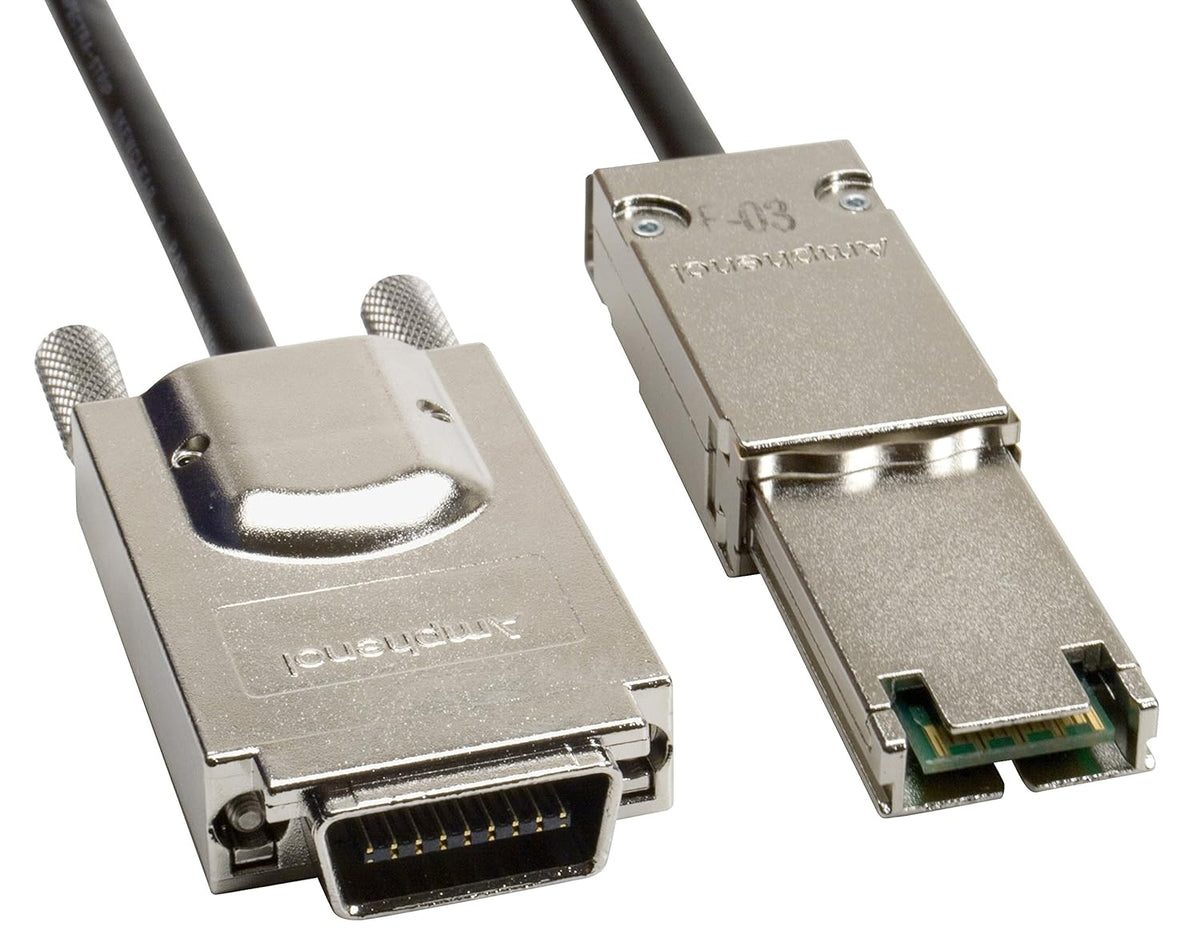 External 4X SAS to Mini-SAS Cable, SFF-8088 to SFF-8470, 2 m, Black, Pack of 2 W842446