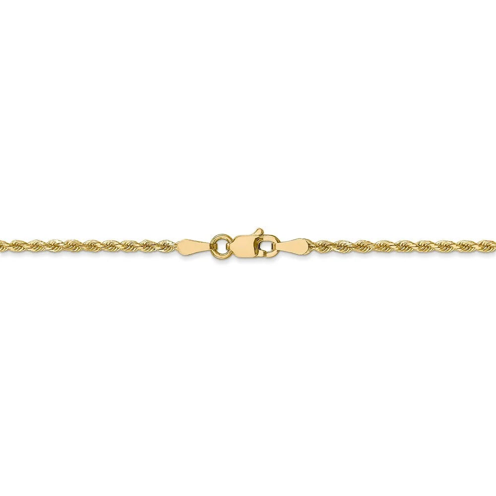14k Yellow Gold Rope Chain Necklace V32951