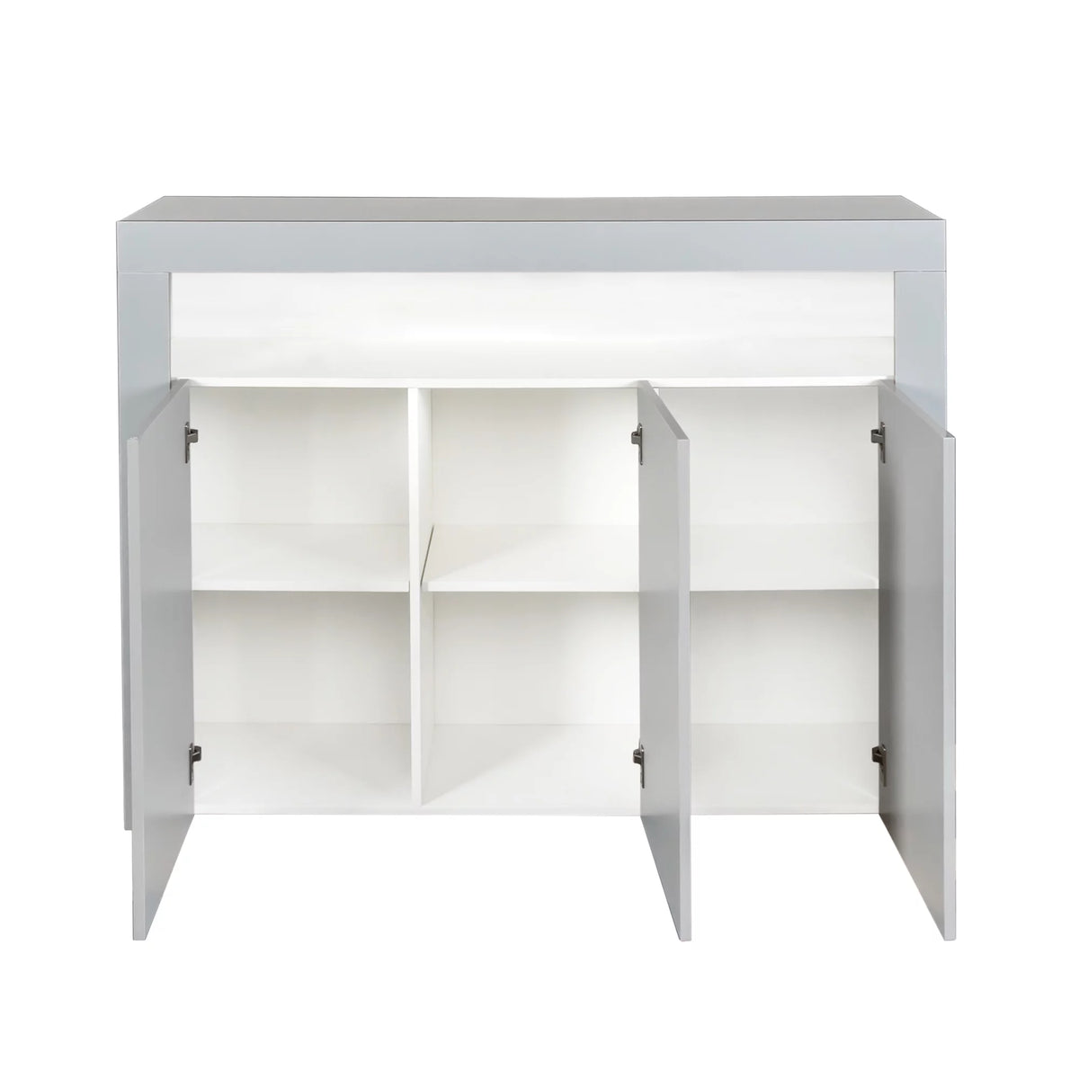 Black High Gloss Sideboard Storage Cabinet with LED Light H48741