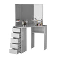 Corner Makeup Vanity Desk with 3 Mirrors and 5 Drawers W419