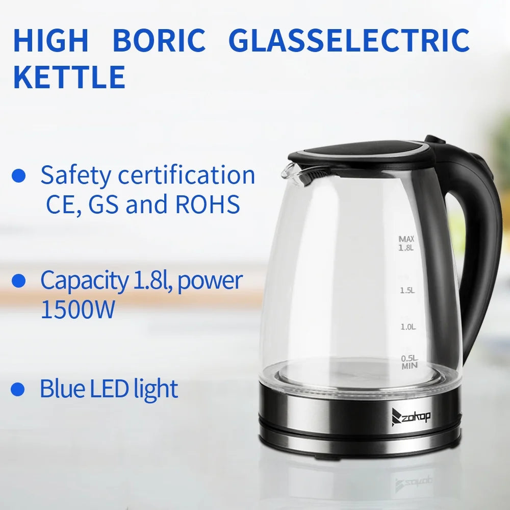 1.8L Glass Electric Kettle with Auto Shut-Off I167220