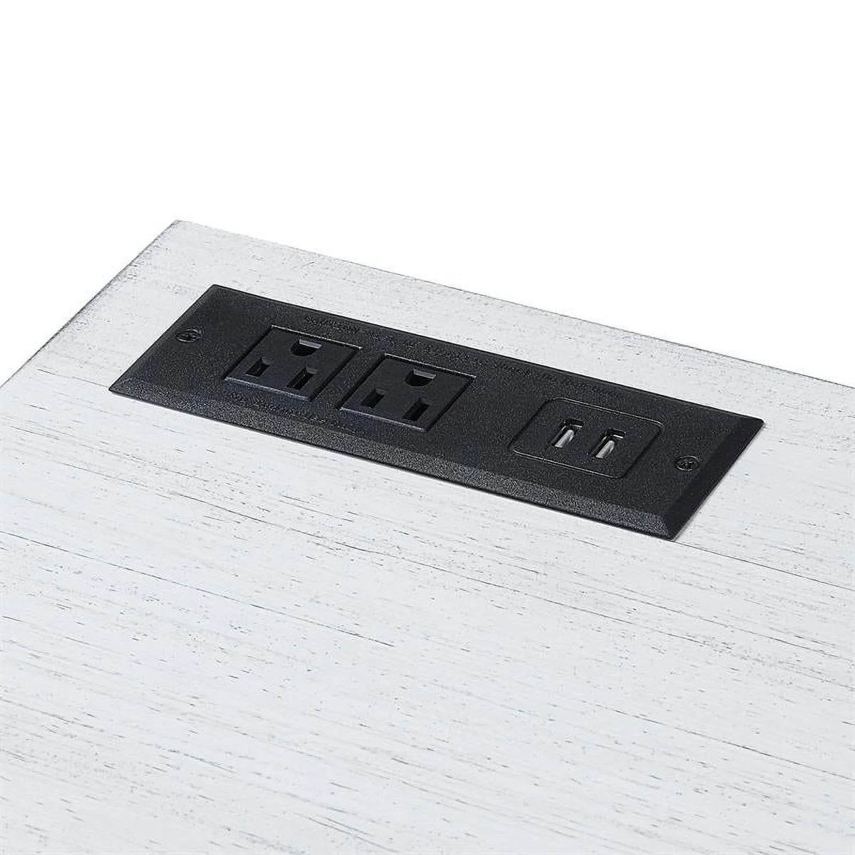 White Wood Writing Desk with USB Port Y864