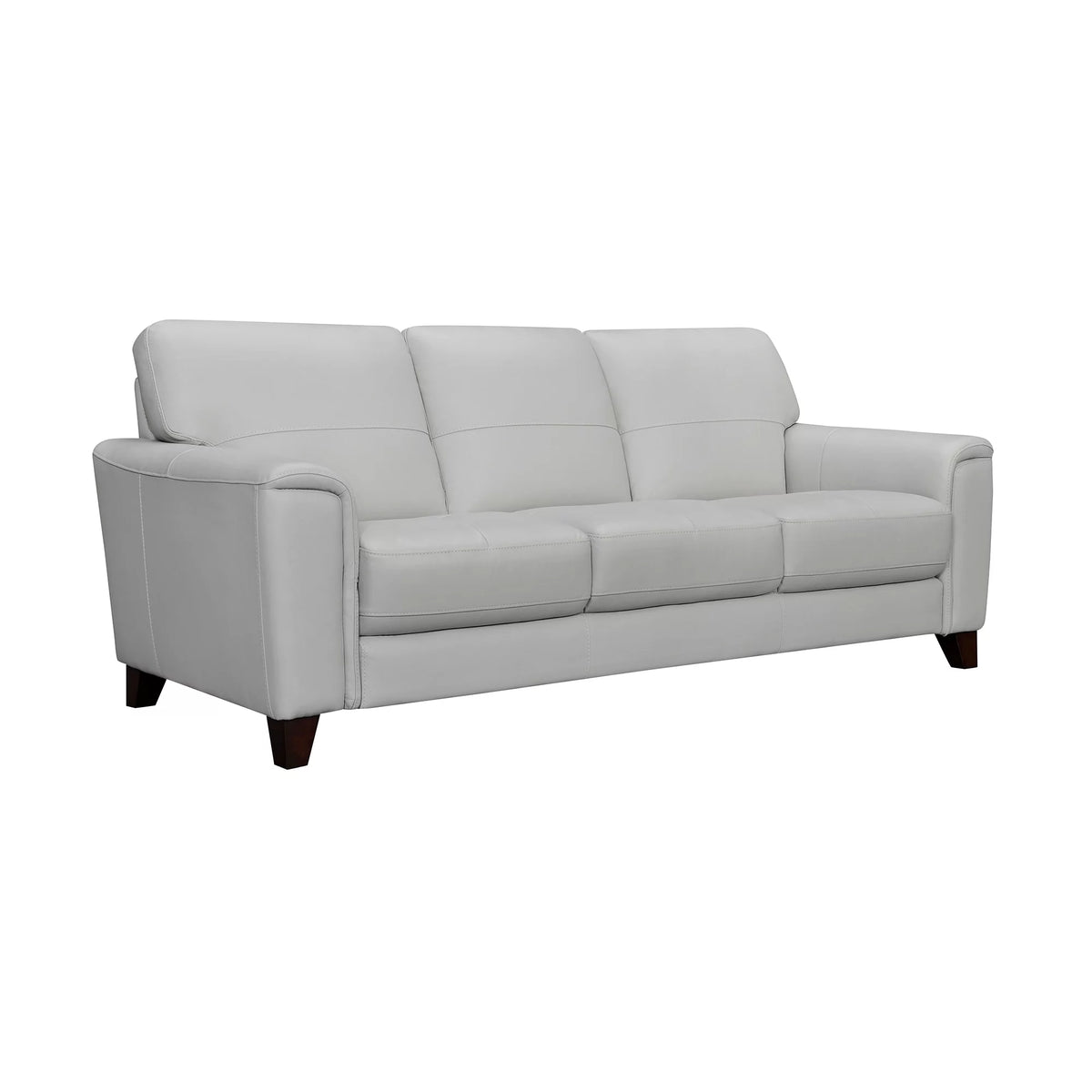 87" Dove Gray Genuine Leather Square Arm Sofa F794339