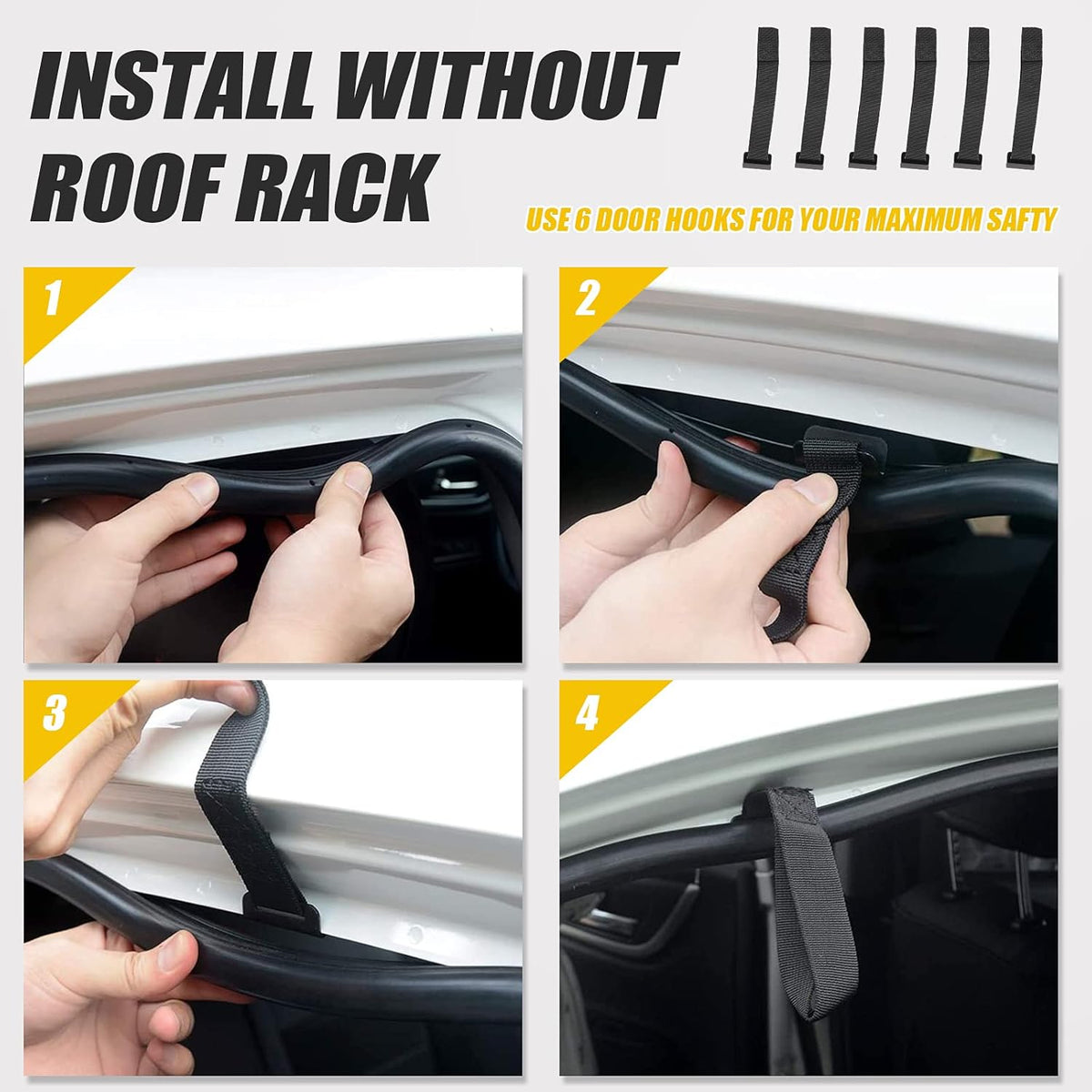 Rooftop Cargo Carrier Bag, 20 Cubic Feet Heavy Duty 100% Waterproof Car Roof Bag with Anti-Slip Mat, 6 Door Hooks, Storage Bag Z846878