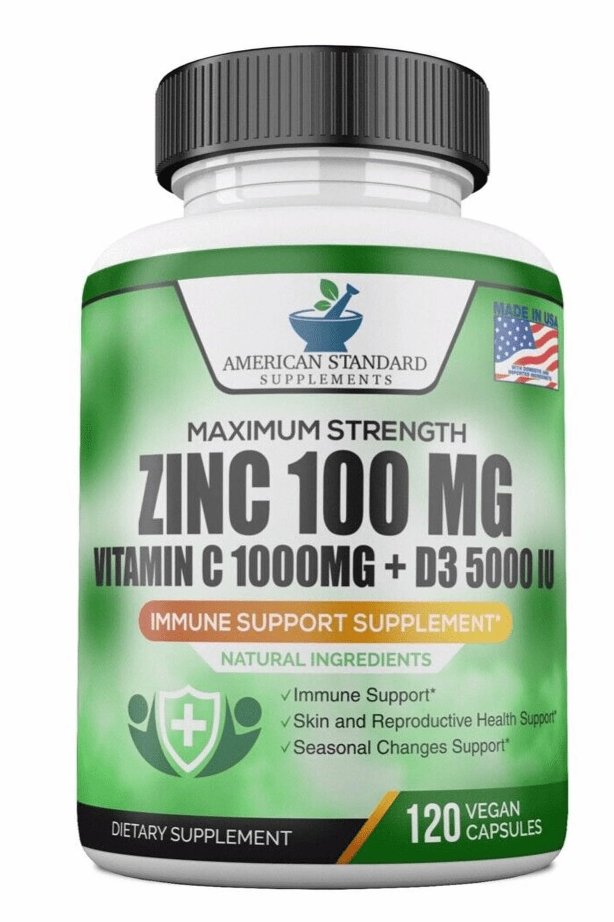 Zinc 100mg Vitamin C 1000mg Vitamin D 5000IU 120 Capsules Z7977