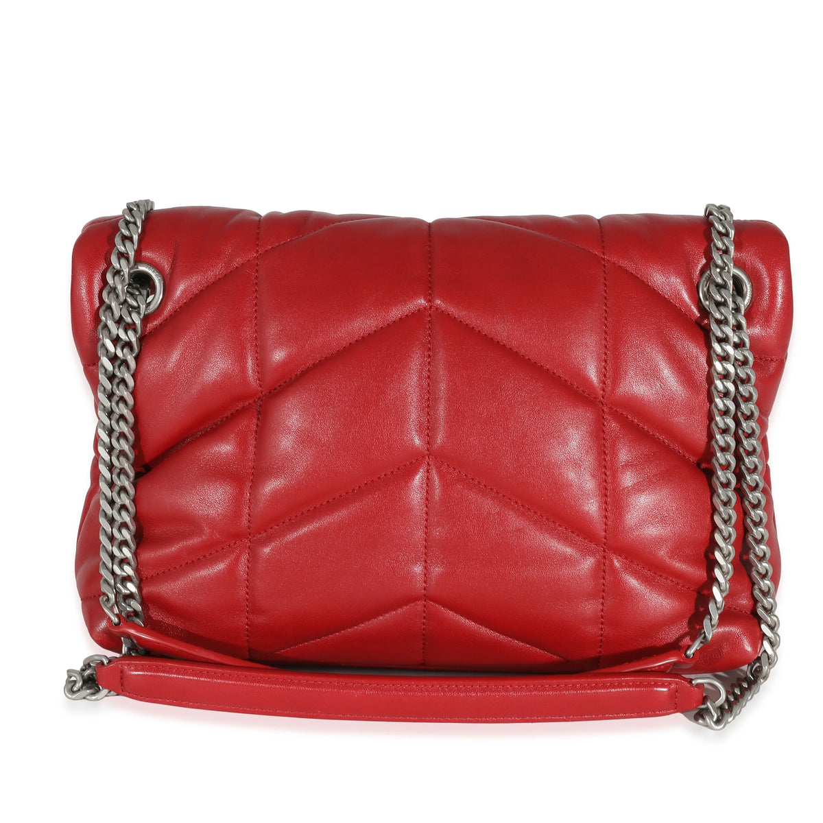 Red Quilted Lambskin Small Puffer Q2437