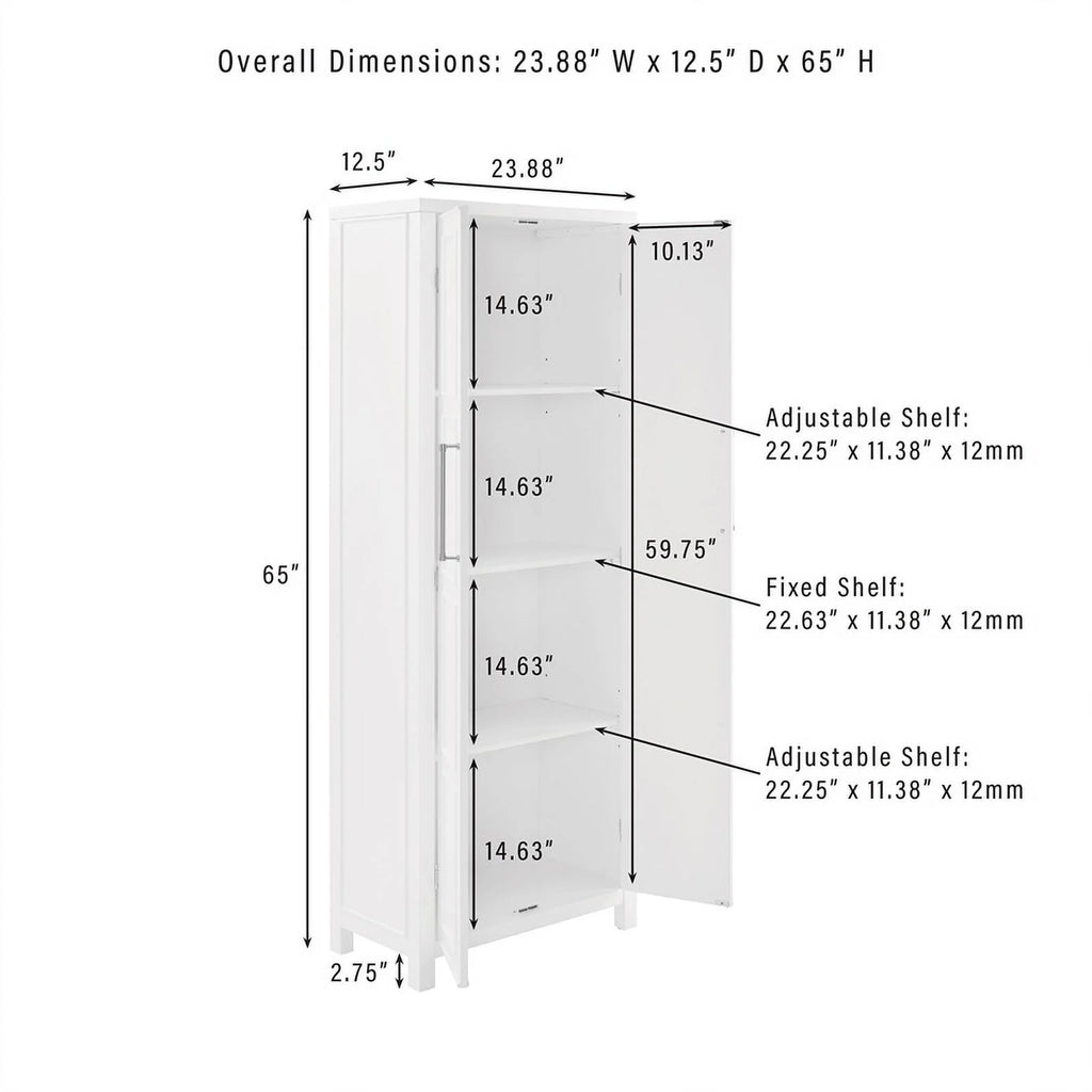 White Wood Storage Pantry T54273