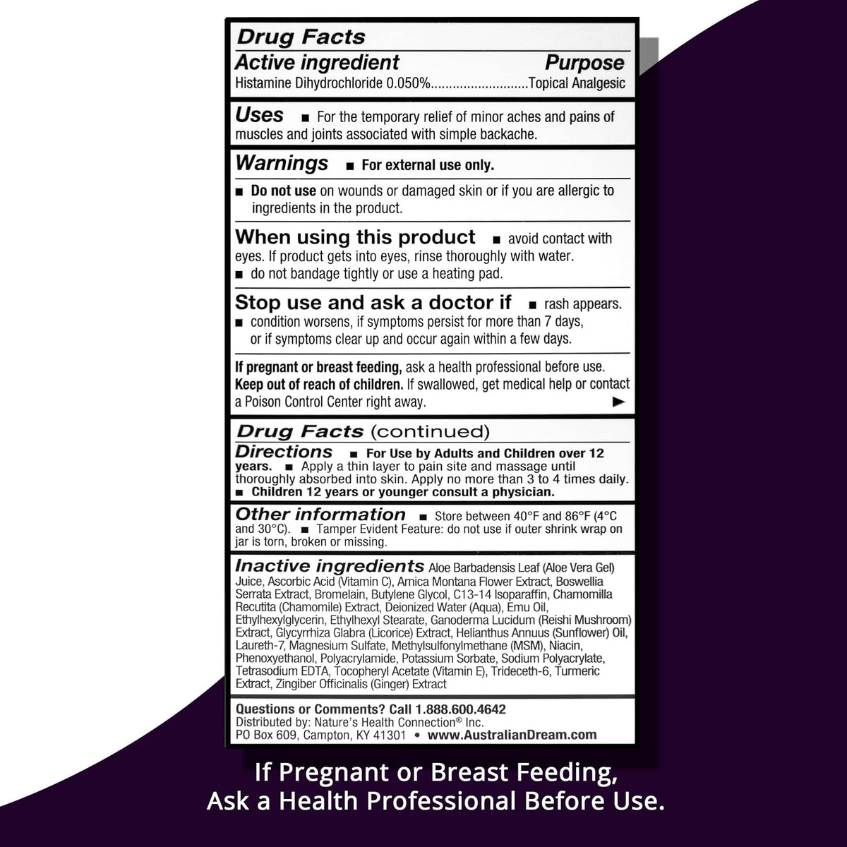 Back Pain Cream 9 Oz Jar Pack of 2 M5001