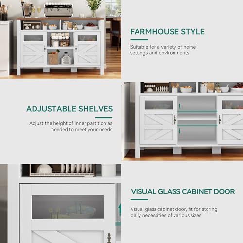 55'' Black Buffet Cabinet with Storage T204