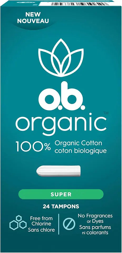 Organic Cotton Tampons, Super, 24 Count B793