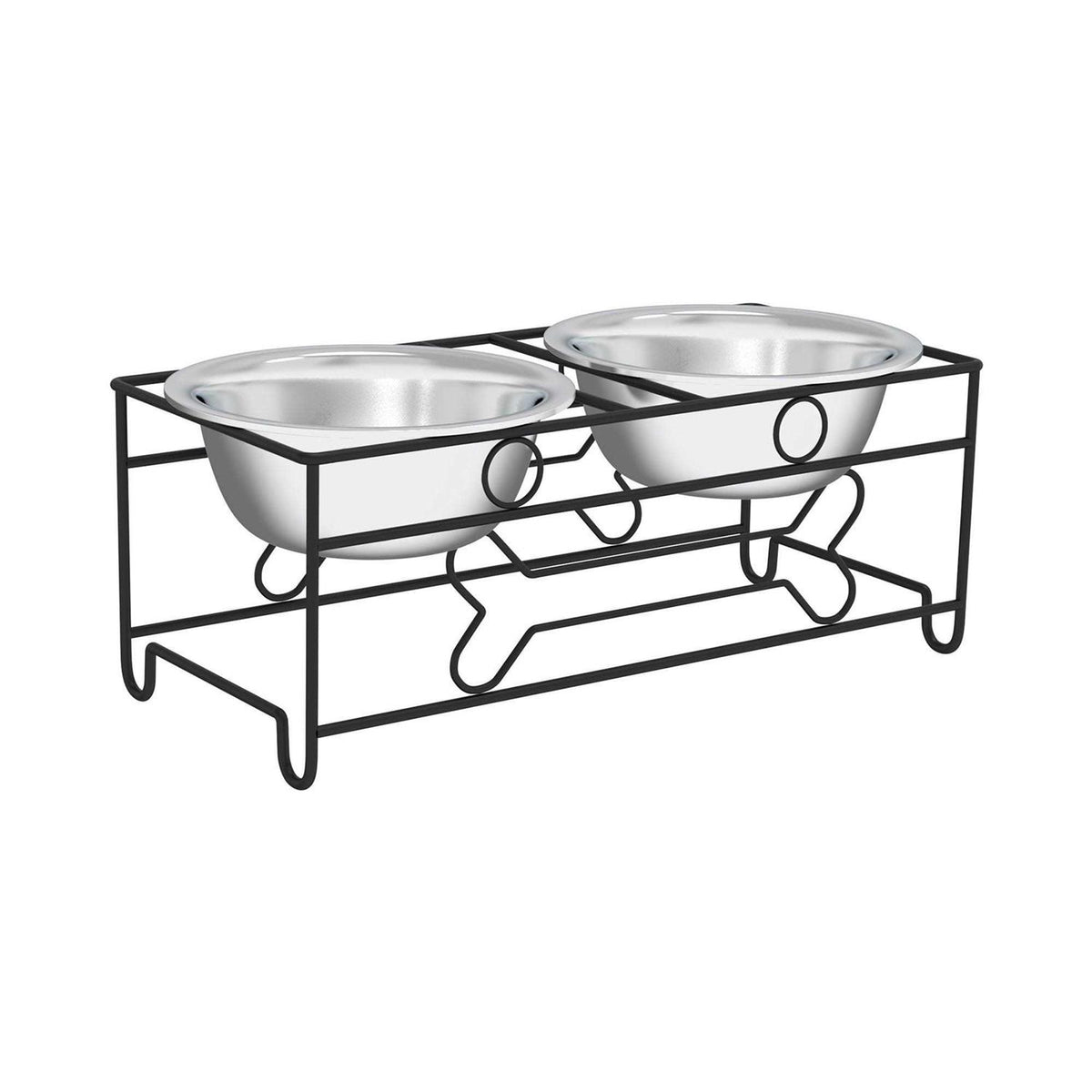 Modern Double Elevated Dog Bowls D50811