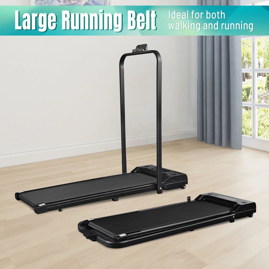 White Folding Electric Treadmill with LCD Display U579