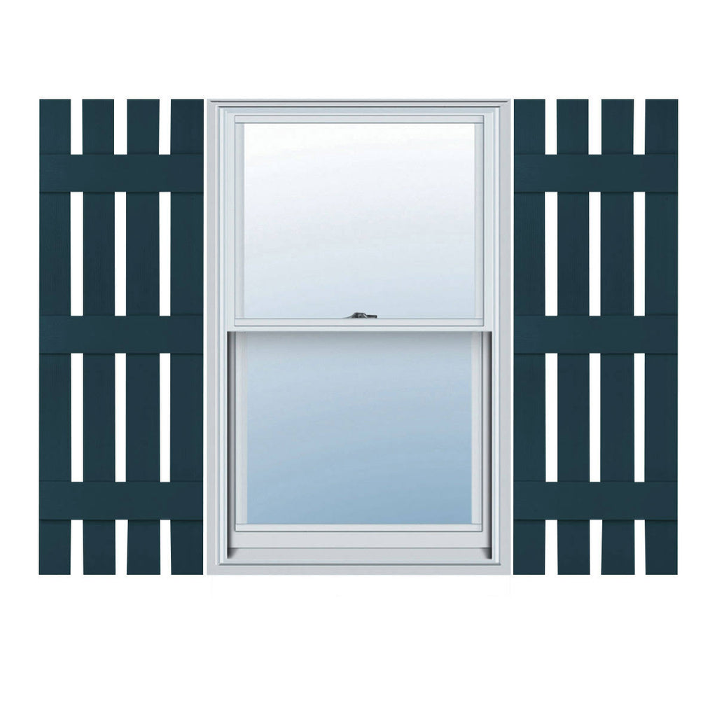 Midnight Blue Vinyl Board-n-Batten Shutters C588093
