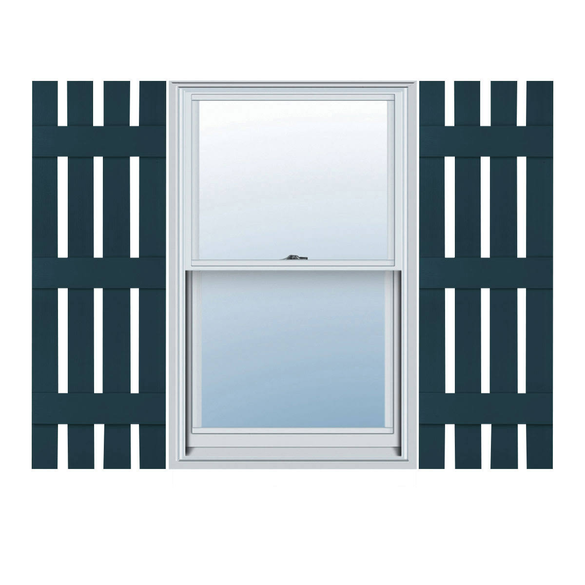 Midnight Blue Vinyl Board-n-Batten Shutters C588093