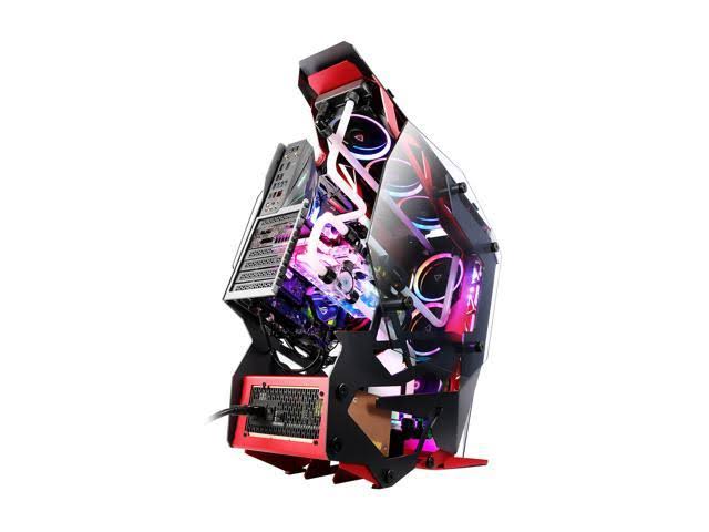 Black Red Aluminum ATX Mid Tower Computer Case S93840