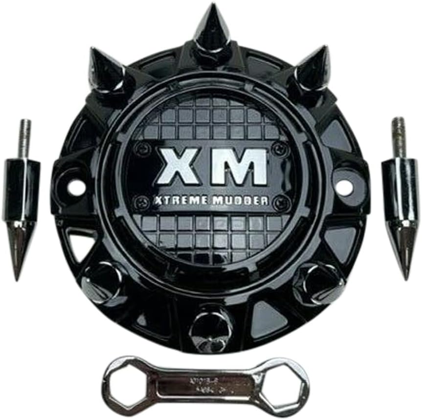 Gloss Black Chrome Spikes Wheel Center Cap Pack of 2 E904