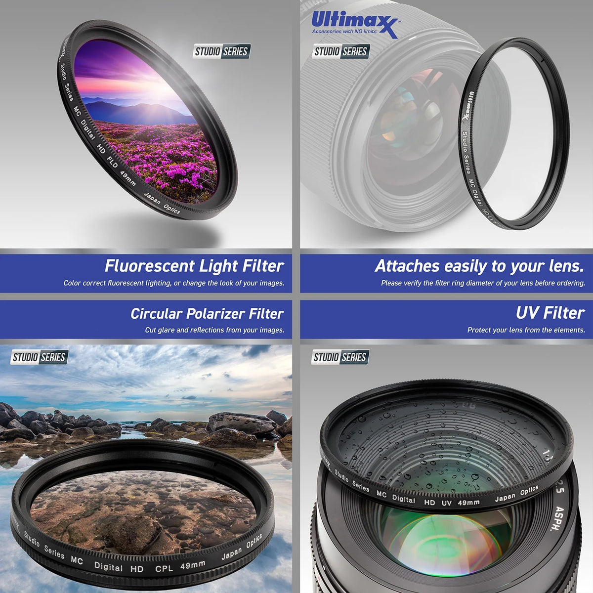 18pc Lens Bundle with Water-Resistant Lens Pouch B4304