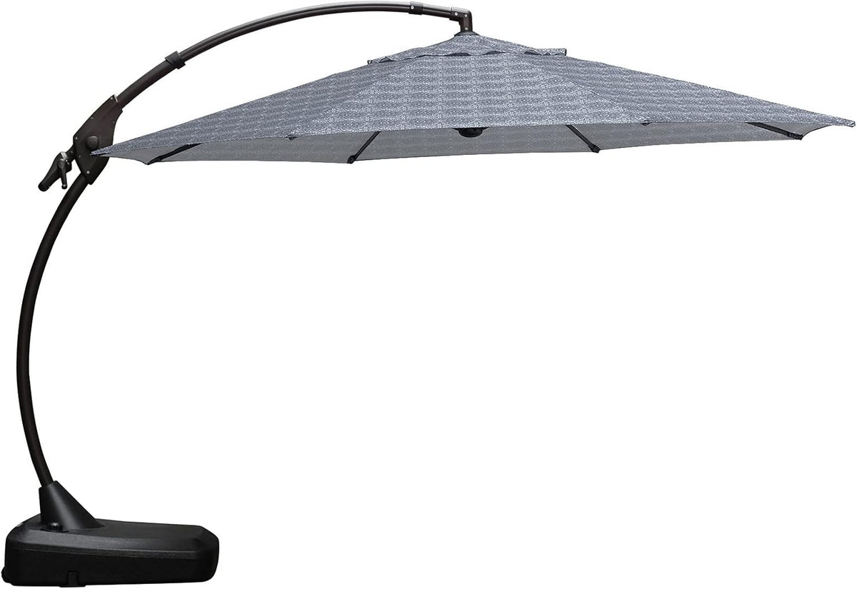 11 FT Curvy Aluminum Offset Umbrella with Base W50004